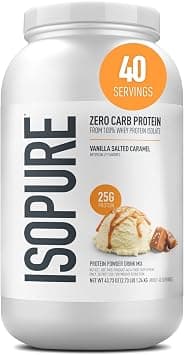 Isopure Zero Carb, Vitamin C and Zinc for Immune Support, 25g Protein, Keto Friendly Protein Powder, 100% Whey Protein Isolate, Flavor: Vanilla Salted Caramel, 3 Pounds (Packaging May Vary) on Amazon.ae - Price Tracker