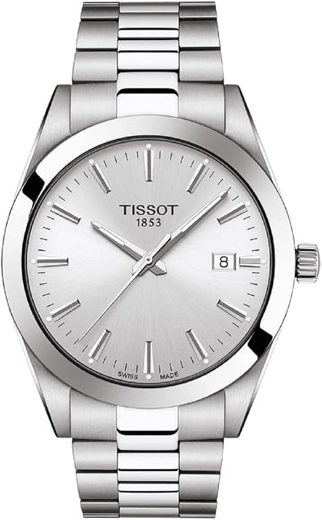 Tissot Mens Gentleman Swiss Quartz Stainless Steel Dress Watch (Model: T1274101103100), Silver on Amazon.ae - Price Tracker