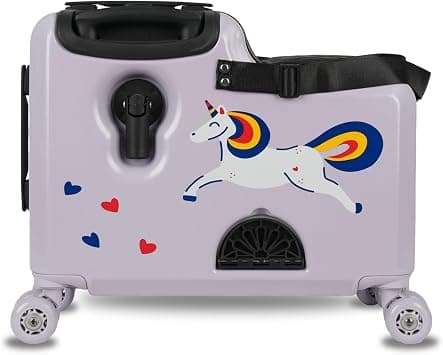 Ride on Suitcase for Kids, Kids Trolley Luggage Bag Traveling, Suitable for Children, ABS Lightweight Travel Bag Scooter with 360 Degree 4 Spinner Wheels, Sparkle Unicorn Design on Amazon - Best Deal Finder