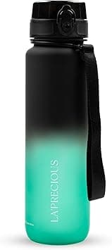 LA' PRECIOUS Water Bottle for Adults,1 liter-USA Tritan Material, Non-Toxic BPA Free, Fast Flow, Flip Top Leak Proof Lid. (Black/Green) on Amazon.ae - Price Tracker