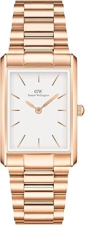 Daniel Wellington Unisex Bound Watch - Square Case, Japanese Quartz Movement, Leather or Stainless Steel Strap, Vintage Watch for Women and Men, 3-link RG White, 35x24, Modern, Minimalist on Amazon.ae - Price Tracker