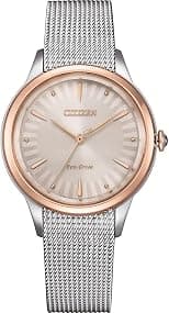Citizen Women's Analogue Eco-Drive Watch with Stainless Steel Strap EM1156-80X - Best Deal Finder