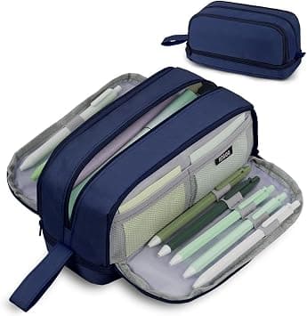 Large Capacity Pencil Case, Pencil Case 4 Compartments with Zipper Portable Handle, Beautiful Stationery Organizer for Boys Girls Teen College Students School Adults & Office Supplies, Navy, 22 على Amazon.ae - متتبع الأسعار