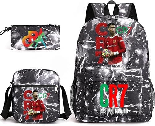 C Ronaldo New Children Schoolbag Backpack Teen Student School Book bag with Lunch Box Pen Case 3 in 1 on Amazon.ae - Price Tracker