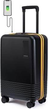 MOKOBARA Iconic Range The Cabin Luggage 58cms | German Makrolon Polycarbonate Hard Sided Trolley with 8 Hinomoto Wheels | Small Travel Suitcase – Money Moves Sunray (Black & Yellow) على Amazon.ae - متتبع الأسعار