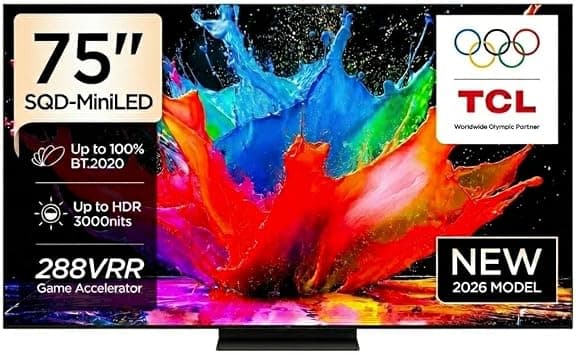 TCL 75 Inch C79L Premium SQD-Mini LED 4K Smart Google TV (2026 Model) TCL 144Hz 75C79L 4K Gaming Television with 288 VRR Game Accelerator, HDR Upto 3000 Nits, Dolby Atmos, DTS X, TSR AiPQ Processor على Amazon.ae - متتبع الأسعار