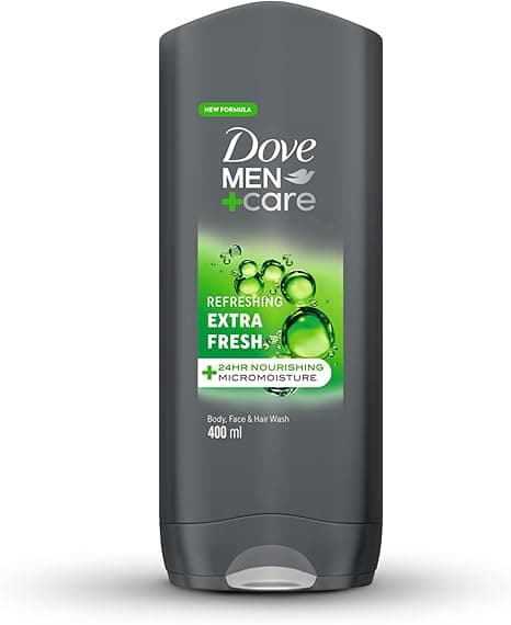 DOVE MEN+CARE Refreshing Cleanser, Extra Fresh, 3in1, for Body, Face and Hair, with 24H Nourishing Micromoisture Technology, 400ml on Amazon.ae - Price Tracker