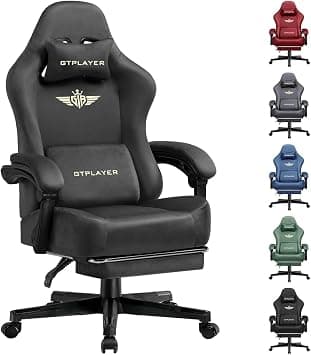 GTPLAYER Gaming Chair Fabric with Pocket Spring Cushion, Big and Tall Gamings Chairs 350LBS High Back Computer Chair with Footrest for Adults Lumbar Support Swivel Game Chair for Office Dark Grey on Amazon.ae - Price Tracker