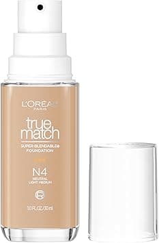 L'Oreal Paris True Match Super-Blendable Foundation, Medium Coverage Liquid Foundation Makeup, N4, Light Medium, 1 Fl Oz on Amazon.ae - Price Tracker
