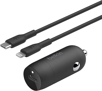 شاحن سيارة من بلكِن بمنفذ USB متوافق مع آيفون بمنفذ واحد بقوة 30.0 واط مع شحن سريع و باور ديليفري 3.0 و تقنية PPS - متتبع أسعار Amazon.sa