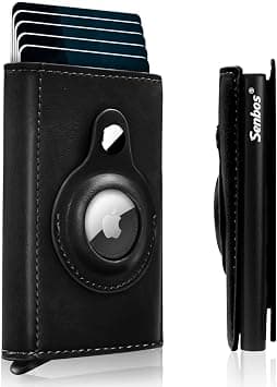 Minimalist Wallet with AirTag Holder, PU Leather Slim Wallet Automatic Pop Up RFID Blocking Card Holder with Built-in AirTag Case, Airtag Wallet Front Pocket Purse with Money - دليلك لأفضل العروض