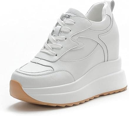 Women's Trainers with Wedge Heel 10 cm Platform Casual Shoes Fashion Wedges Trainers Comfortable Non-Slip Trainers على Amazon.ae - متتبع الأسعار