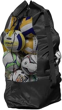 MAXSTRENGTH Large Waterproof Mesh Equipment Duffel Bag - Heavy Duty Net Ball Shoulder Carrier for Basketball, Volleyball, Soccer, Football - Drawstring Storage Sack for 10-15 Balls on Amazon.ae - Price Tracker