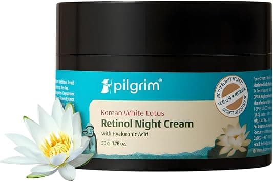 PILGRIM Korean Retinol Anti Aging Night Cream with Hyaluronic Acid & Vitamin C |Discover young, wrinkle-free & radiant skin| Anti aging cream for oily & dry skin| For Men & Women|Korean Skin Care|50gm - Best Deal Finder