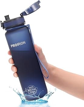 PROIRON Water Bottle 0.5L/1L Leak-Proof Drink Bottle BPA Free USA Tritan Material Gym Bottle with Protein Shaker, Flip Top Lid &amp; Removable Strainer for Fitness Cycling, Gym Camping Outdoor Sports on Amazon.ae - Price Tracker