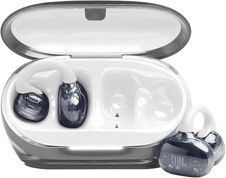 JBL Soundgear Clips True Wireless Open-Ear Headphones, SonicArc Design, Up to 32 Hours Playtime, 4 Beamforming Microphones, IP54 Water and Dust Proof, JBL OpenSound Technology, Ghost White - Best Deal Finder