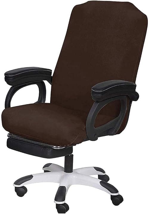 SARAFLORA Office Chair Cover- Large, Brown- Removable Computer Chair Cover for Office Chair with Zipper for Universal Rotating Chair Desk Chair Cover High Back Chair Seat Washable Protector for Pets on Amazon.ae - Price Tracker