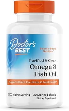 Doctor's Best Purified & Clear Omega 3Fish Oil, No Reflux, Supports Heart, Eyes, Brain & Joint Health, 120 Count (Pack of 1) - Best Deal Finder