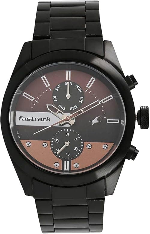 Fastrack Titan Men's Black Dial Stainless Steel Band Watch - 3165NM01 on Amazon.ae - Price Tracker