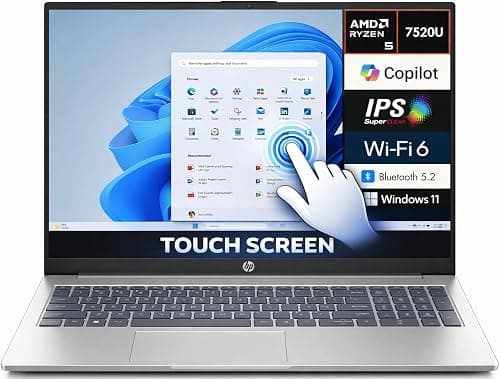 HP-15 Laptop AMD Ryzen 5-7520U 15.6inch FHD 512GB SSD 8GB RAM Shared AMD Radeon Graphics Win11 English Keyboard Touch Display Natural Silver International Version - [15-FC0146DX] on Amazon.ae - Price Tracker