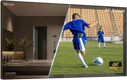 43 Inch Bathroom Mirror TV, 4K UHD Waterproof Smart TV with webOS, Built-in Alexa, Dolby Atmos, Wi-Fi, Bluetooth & Digital TV Tuner, Luxury Mirror Television for Hotels & Modern Homes على Amazon.ae - متتبع الأسعار