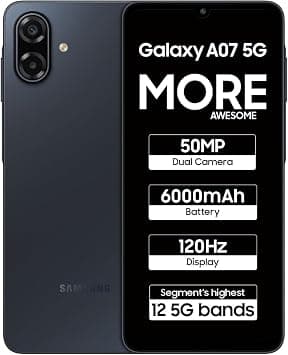 Samsung Galaxy A07 5G Smartphone (Black 4GB RAM, 64GB Storage) | 120Hz Refresh Rate | Massive 6000mAh Battery | 50MP True Dual Camera | International Version on Amazon.ae - Price Tracker