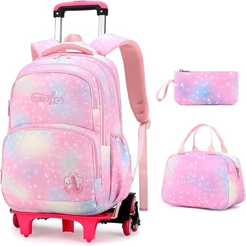 Dream Princess Wind Rolling Backpack for Girls Wheeled Travel Bag Trolley School Bag on Amazon.ae - Price Tracker