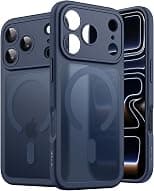 JETech Magnetic Case for iPhone 17 Pro 6.3-Inch Compatible with MagSafe, Camera Lens Full Protection, Translucent Matte Back Slim Minimalist Shockproof Phone Cover (Dark Blue) - Best Deal Finder