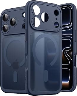 JETech Magnetic Case for iPhone 17 Pro 6.3-Inch Compatible with MagSafe, Camera Lens Full Protection, Translucent Matte Back Slim Minimalist Shockproof Phone Cover (Dark Blue) - Best Deal Finder