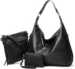 Hobo Taschen fr Damen, weiches PU-Leder, lockere Schultertasche, Geldbrse mit Reiverschluss - Best Deal Finder