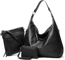 Hobo Taschen fr Damen, weiches PU-Leder, lockere Schultertasche, Geldbrse mit Reiverschluss - Best Deal Finder
