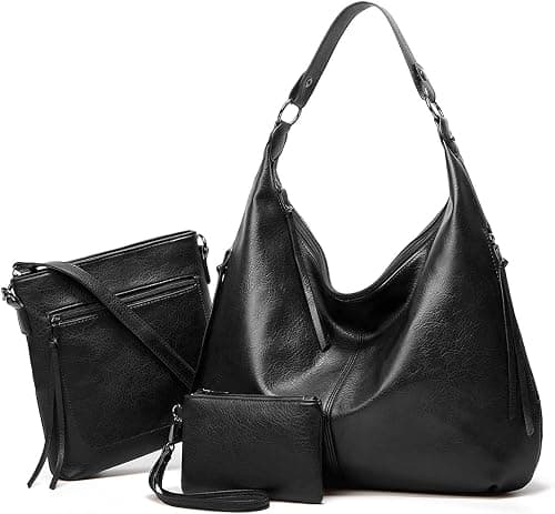 Hobo Taschen fr Damen, weiches PU-Leder, lockere Schultertasche, Geldbrse mit Reiverschluss on Amazon - Best Deal Finder