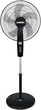 GGEROU 18 inch Oscillating Pedestal Fan, Standing Floor Fan with Pedestal Base,Adjustable Height, Timer, 4 Speeds,90-Degree Oscillating Standing Fan for Bedroom, Living Room, Office & Dorm (Black) on Amazon.ae - Price Tracker