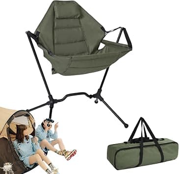 Camping Chairs,Foldable Adjustable Aluminum Swing Stool,Rocking Camping Chair | for Outdoor Picnic Lounge Patio Lawn Yard Party Beach على Amazon.ae - متتبع الأسعار