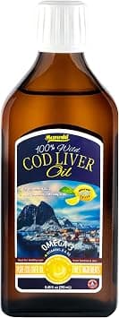 Sanniti 100% Natural Cod Liver Oil, 1081 mg Total Omega-3 Fatty Acids, Wild Caught Nordic, 250 mL (8.4 oz) (Lemon) على Amazon.ae - متتبع الأسعار