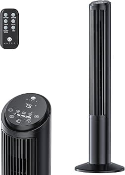 U ULTTY Tower Fan for Bedroom, Standing Fan that Blows Cold Air for Home, 28dB Quiet for Sleep, Remote, 80° Oscillation, 15H Timer, 25ft/s Velocity, 3 Speeds, 4 Modes, Bladeless 40 inch, Black على Amazon.ae - متتبع الأسعار