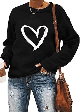 Ykomow Long Sleeve Valentines Shirts Women Plaid Love Heart Valentine's Sweatshirts Blouse Tops on Amazon.ae - Price Tracker