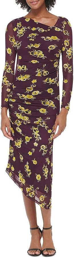 Calvin Klein Womens Window Pane Midi Bodycon Dress - Best Deal Finder
