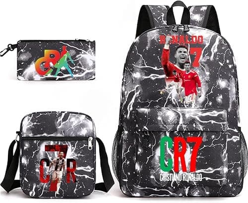 C Ronaldo New Children Schoolbag Backpack Teen Student School Book bag with Lunch Box Pen Case 3 in 1 on Amazon.ae - Price Tracker