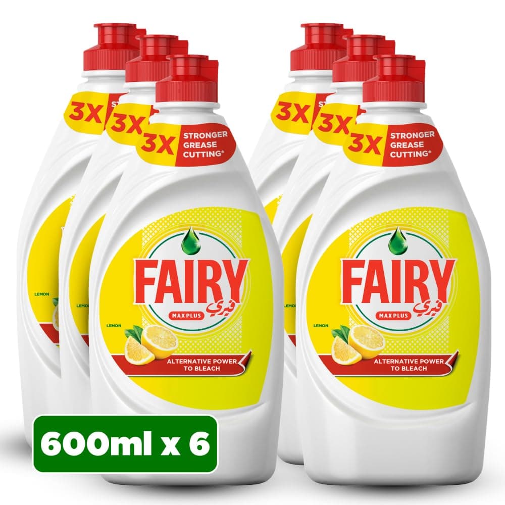 Fairy Plus Lemon Dishwashing Liquid Soap, Mega Box, Pack of 6, 6 x 600ml on Amazon.ae - Price Tracker