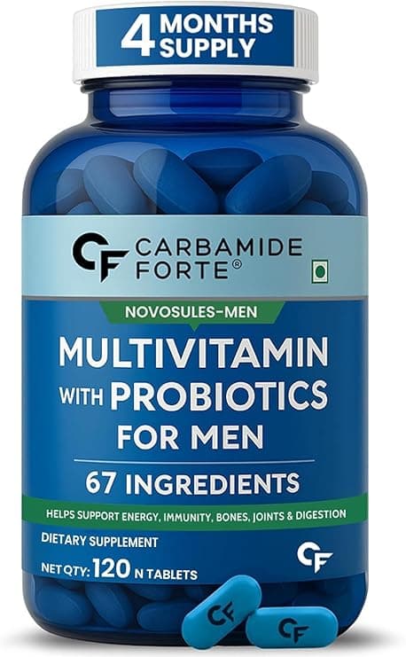Carbamide Forte Multivitamin for Men | Multivitamin Tablets with Probiotics & Ginseng | Multi vitamin with Probiotics For Immunity & Energy - 120 Veg Tablets on Amazon.ae - Price Tracker