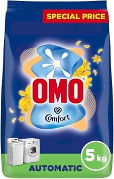 OMO Automatic Laundry Detergent Powder, Touch of Comfort, up to 100% stain removal in 1 wash*, 5 Kg , Packaging may vary - Amazon.ae Price Tracker