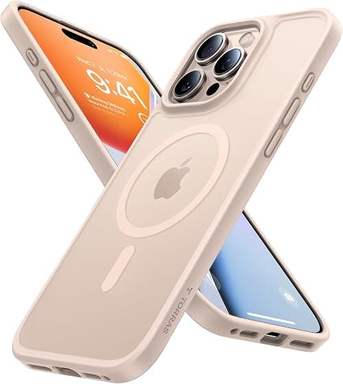 TORRAS Magnetic Shockproof for iPhone 16 Pro Case, Compatible with MagSafe, Military-Grade Drop Tested, Translucent Protective Case for iPhone 16 Pro Anti-Fingerprint Anti-Scratch 6.3, Desert Titanium on Amazon.ae - Price Tracker