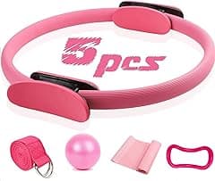 NA 5 Pcs Pilates Ring Set 14" Yoga Fitness Magic Circle Pilates Equipment for Home Workouts Fitness kit (Pink) - Amazon.ae Price Tracker
