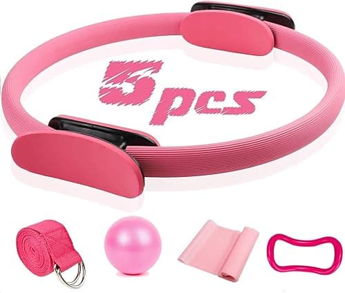 NA 5 Pcs Pilates Ring Set 14" Yoga Fitness Magic Circle Pilates Equipment for Home Workouts Fitness kit (Pink) on Amazon.ae - Price Tracker