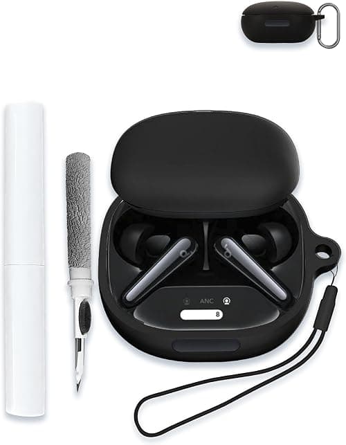 Case for Soundcore Liberty 4 Pro by Anker, Noise Cancelling Wireless Earbuds, WUNIAK Soft Silicone Protective Portable Scratch Shock Resistant Shell with Cleaner Kit & Carabiner & Lanyard,Black on Amazon.ae - Price Tracker