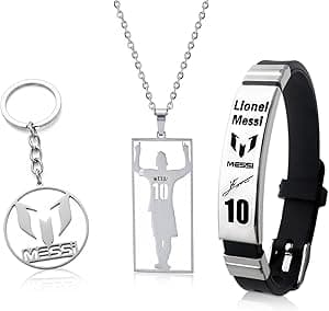 3PCS Messi Gifts for Boys Football Necklace for Adjustable Stainless Steel Adjustable Wristband Messi Football Kit Number 10 Cool Stuff for Boys Souvenir Footballs Fan Gifts - Amazon.ae Price Tracker