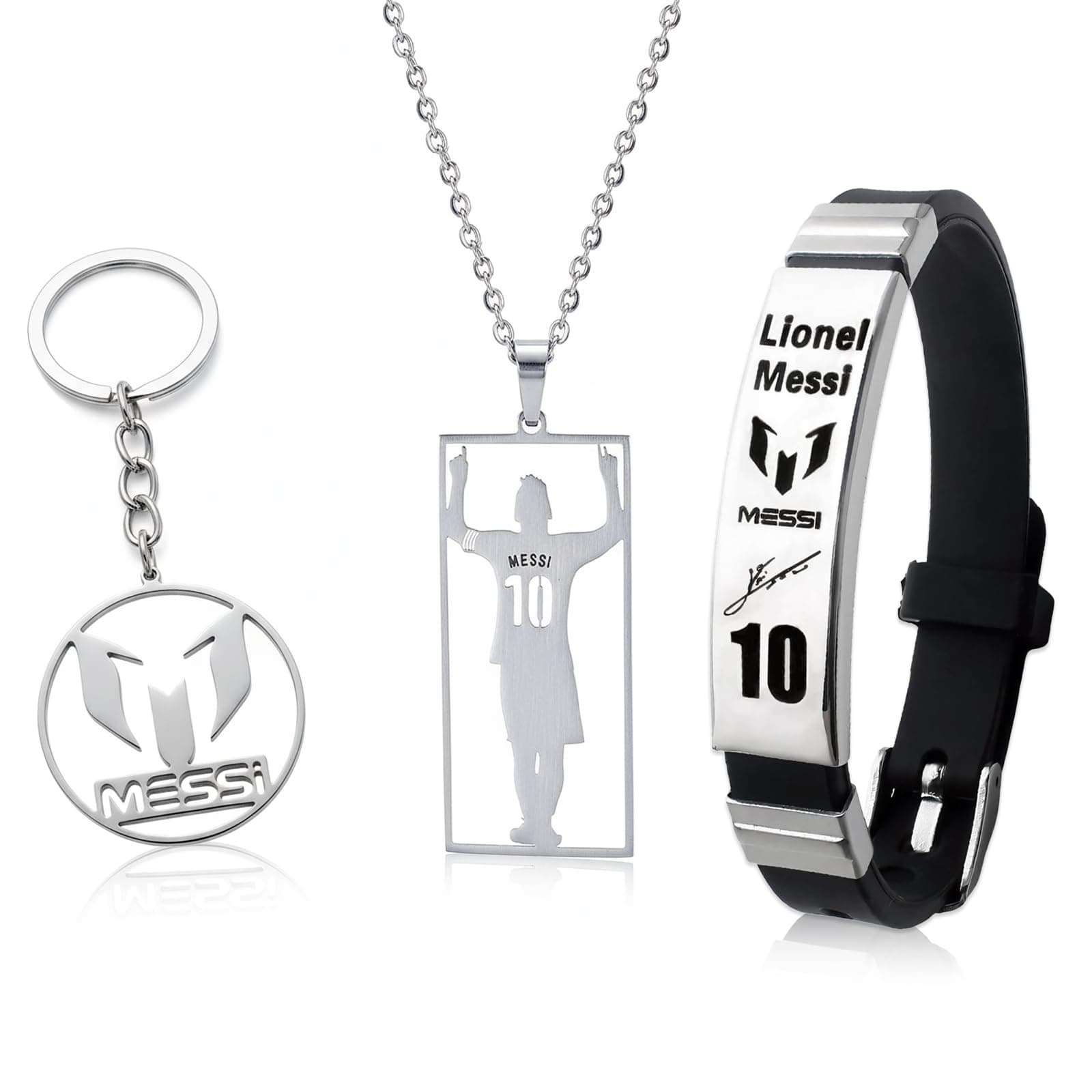 Suny Smiling 3PCS Messi Gifts for Boys Football Necklace for Adjustable Stainless Steel Adjustable Wristband Messi Football Kit Number 10 Cool Stuff for Boys Souvenir Footballs Fan Gifts on Amazon.ae - Price Tracker