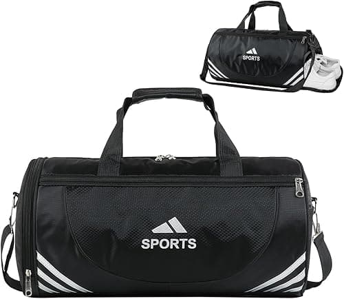 Gym Bag for Men with Shoe Compartent,Waterproof Duffle Travel Bag for Women,Durable Sports Bag,Black Football Bag,Workout Bag with a Shoulder Strap on Amazon.ae - Price Tracker