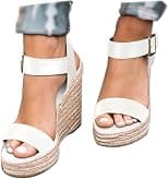 VICKI·VICKI Women's Platform Wedges heels Sandals Wedge Espadrilles Ankle Strap - Best Deal Finder